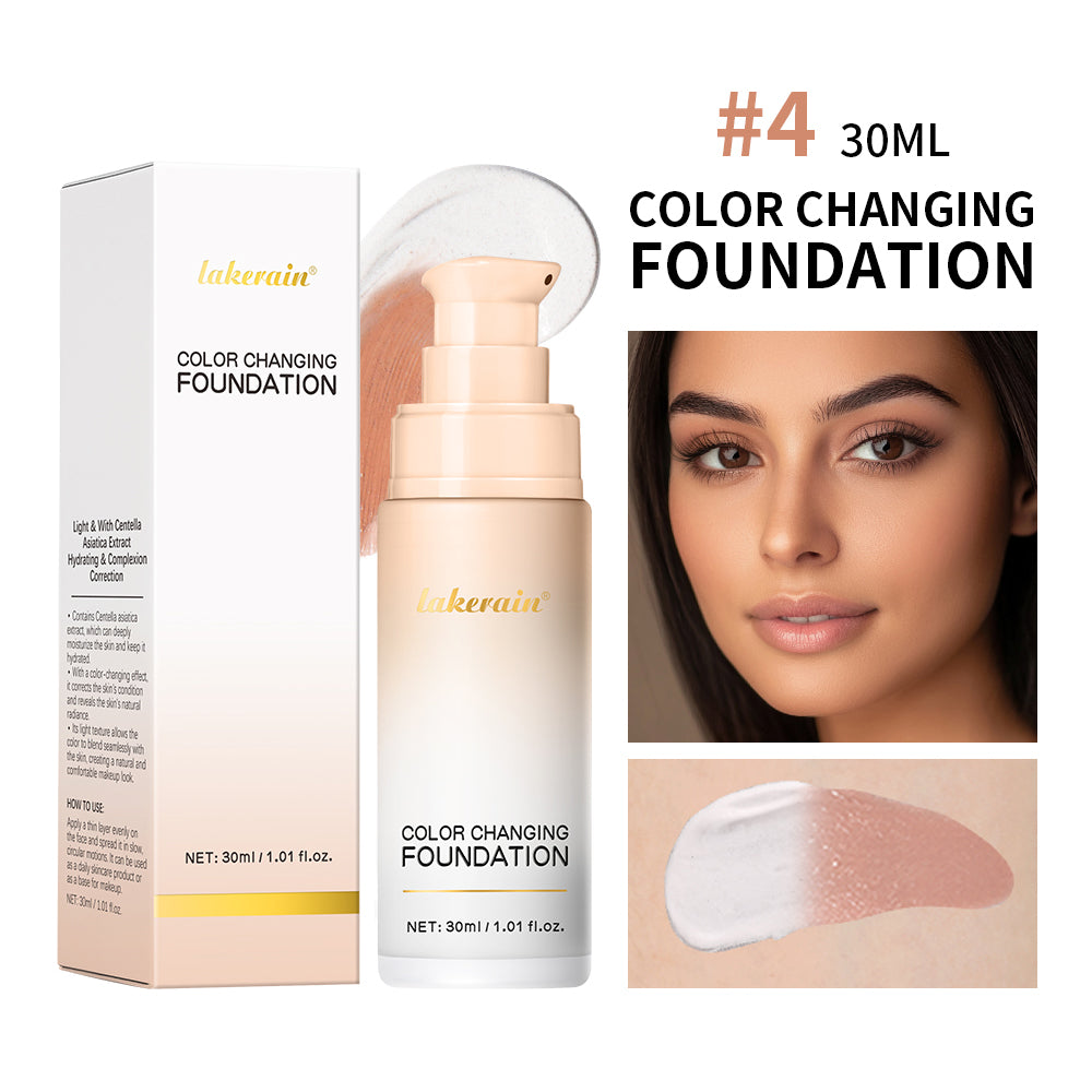 Color Changing Foundation 4 In 1 Moisturizer Longwearing Waterproof Concealer Even Skin Toning Sunscreen Spf 30 Whitening Makeup