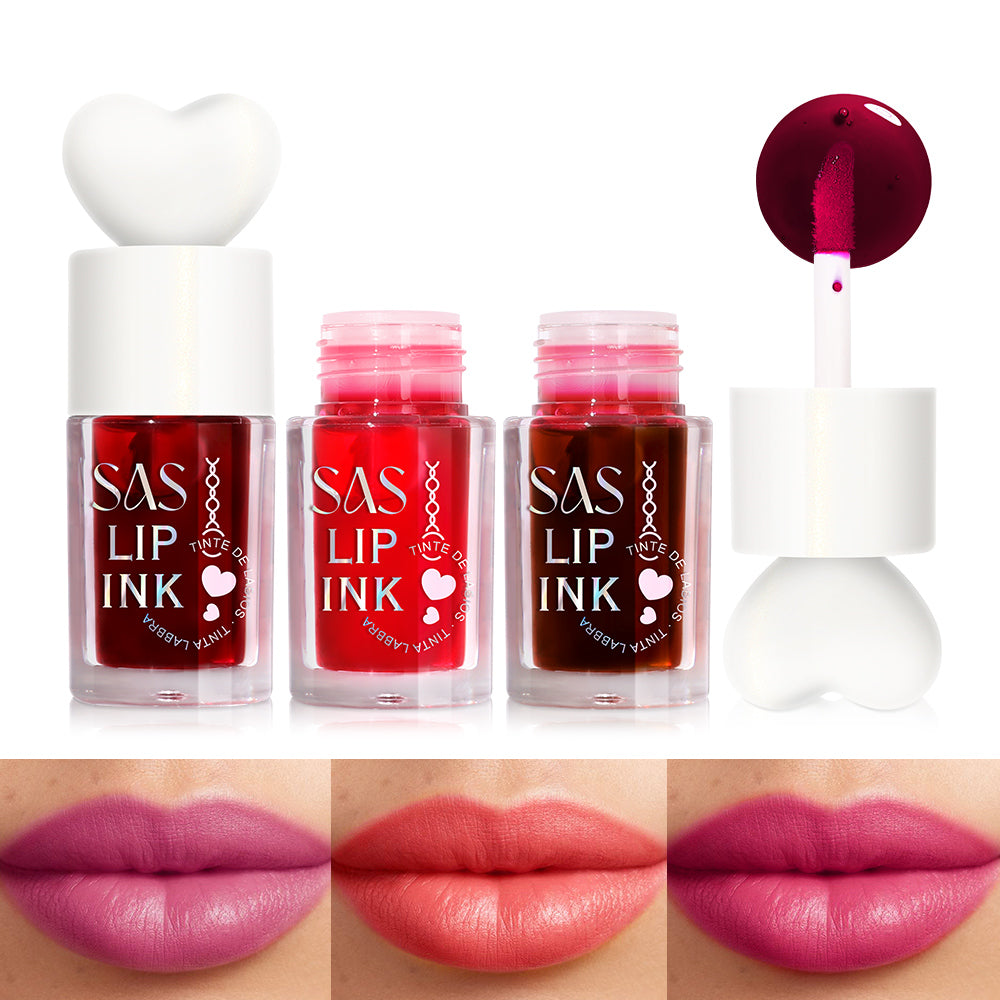 Lip ink  moisturizing  long-lasting waterproof easy to color non-stick cup lip stain  heart shape liquid lipstick