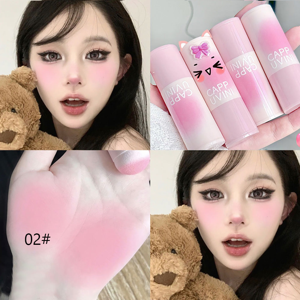 Blush Stick Soft Face Brightening Contouring Shadow Blusher Powder Peach Pinkish Cheek Tint Korean Makeup Cosmetics