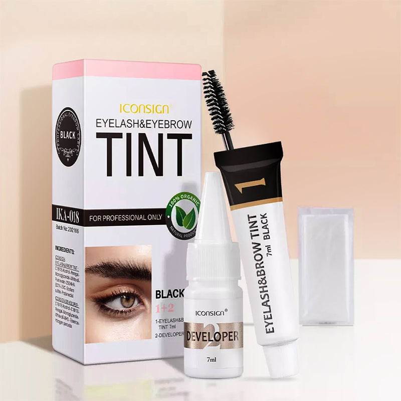 Eyelashes and Eyebrow Tint Dye Eyebrow Dye Waterproof Long-lasting Eyebrow Brow Kit Semi Permanent Eyebrow black brown