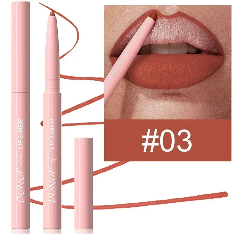 Waterproof Matte Lipliner Pencil Red Contour Tint Lipstick Long Lasting Non-stick Cup Moisturising Lips Makeup
