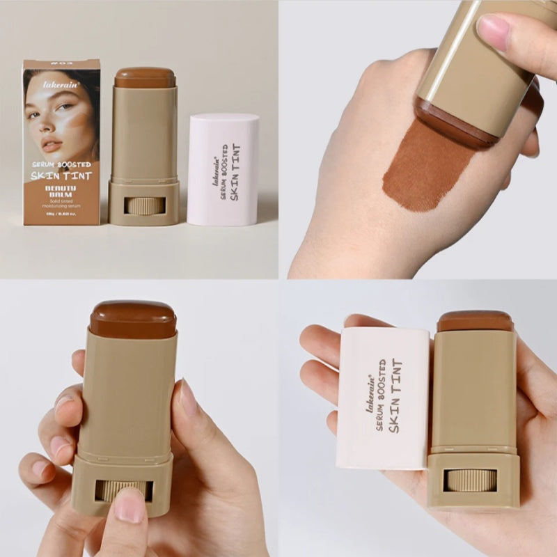 Beauty Balm Serum Boosted Skin Tint Weightless Breathable, Second-Skin Feel Solid Tinted Moisturizing Serum Makeup