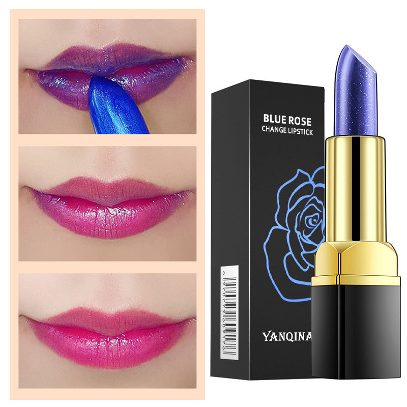 Temperature Color Change Lipstick Blue Shimmer Lipstick Blue Changed Into Pink Lip Stain Gloss Moisturizing Lip Balm Tint Makeup
