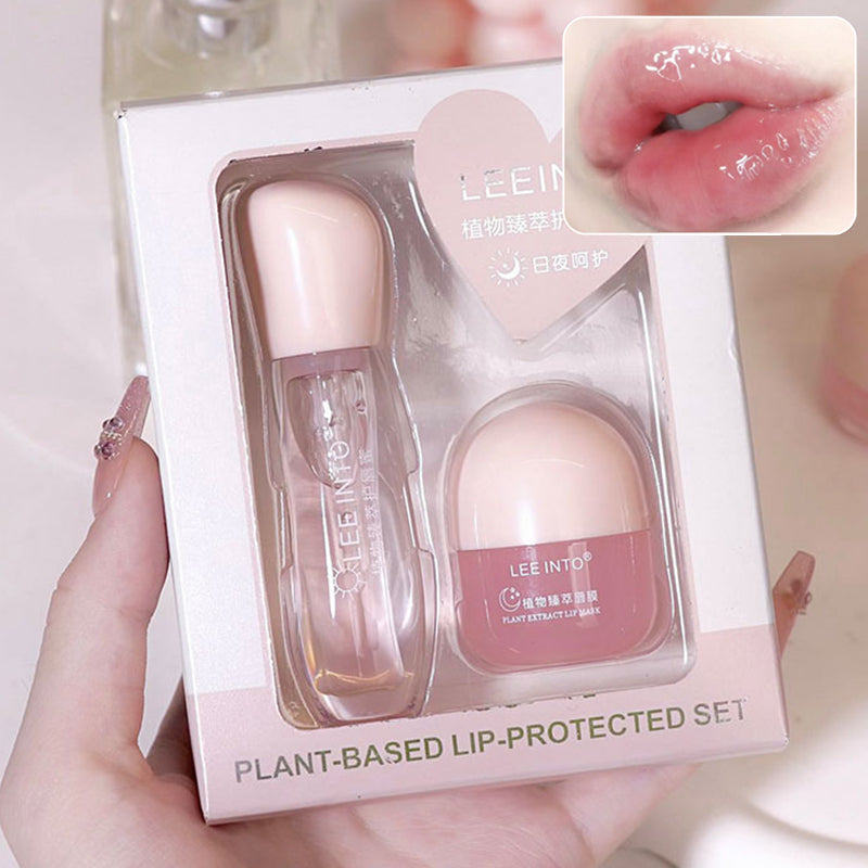 2Pcs/Box Lightweight Lip Mask Set Lip Balm Moisturizing Hydration Fade Lip Lines Lip Care Serum Primer Lip Oil Cosmetics Kit New