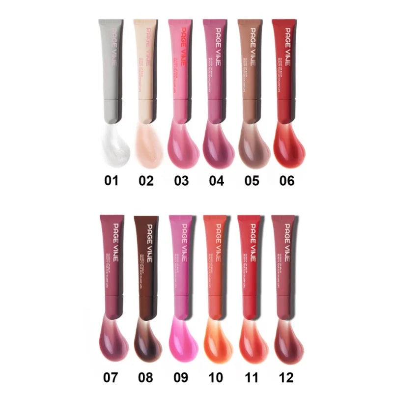 Polypeptide Soft Tube Mirror Lip Gloss for Phone Case Moisturising Transparent Built-in Lipgloss Beauty Cosmetics