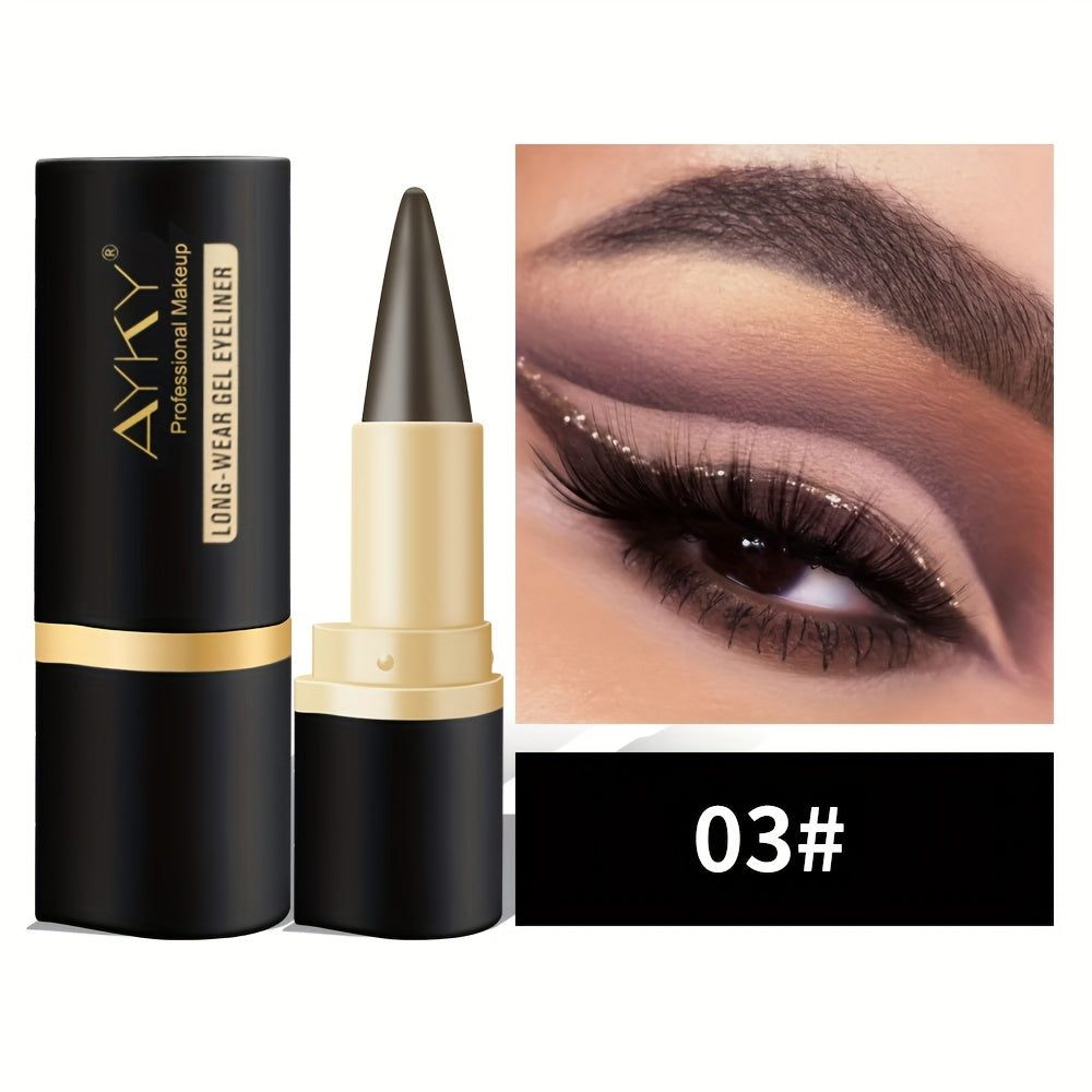 Matte Glitter Waterproof Eyeliner Stick Smudge Proof Black Single Head Solid Eyeliner Balm