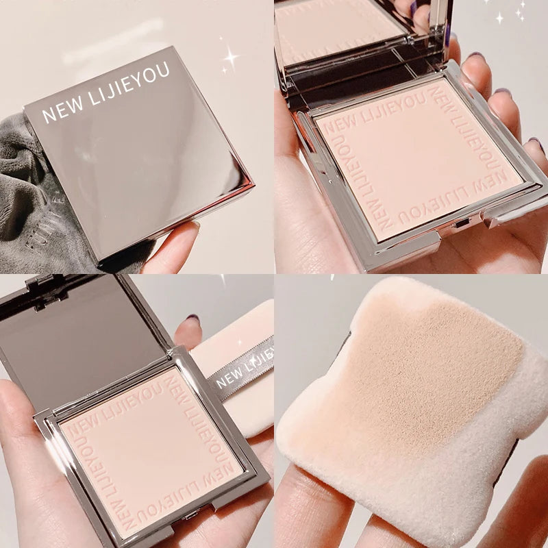 Waterproof powder with mirror  durable makeup full face coverage compact powder cosmetics base 3 colors