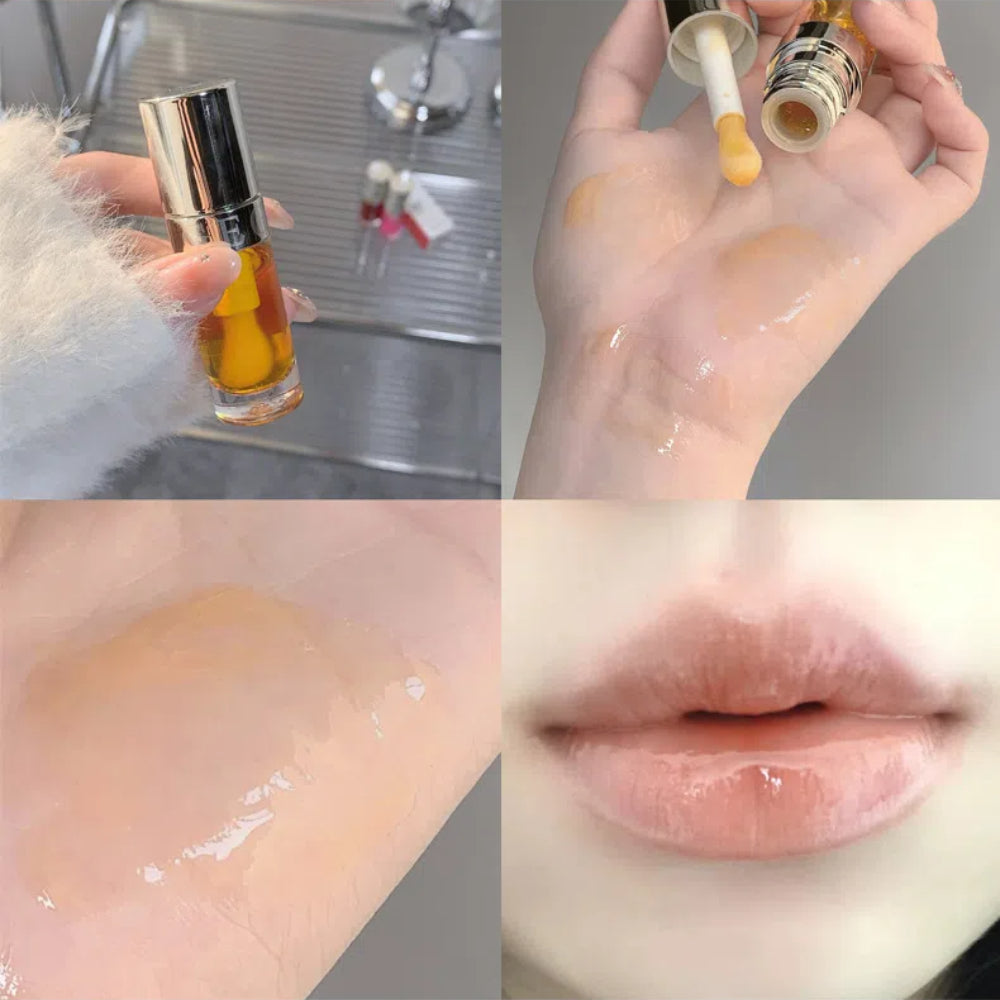Jelly Violet Glass Lip Oil Moisturizing Transparent Plumper Lip Gloss Makeup Nutritious Liquid Lipstick Big Brush Lip Care