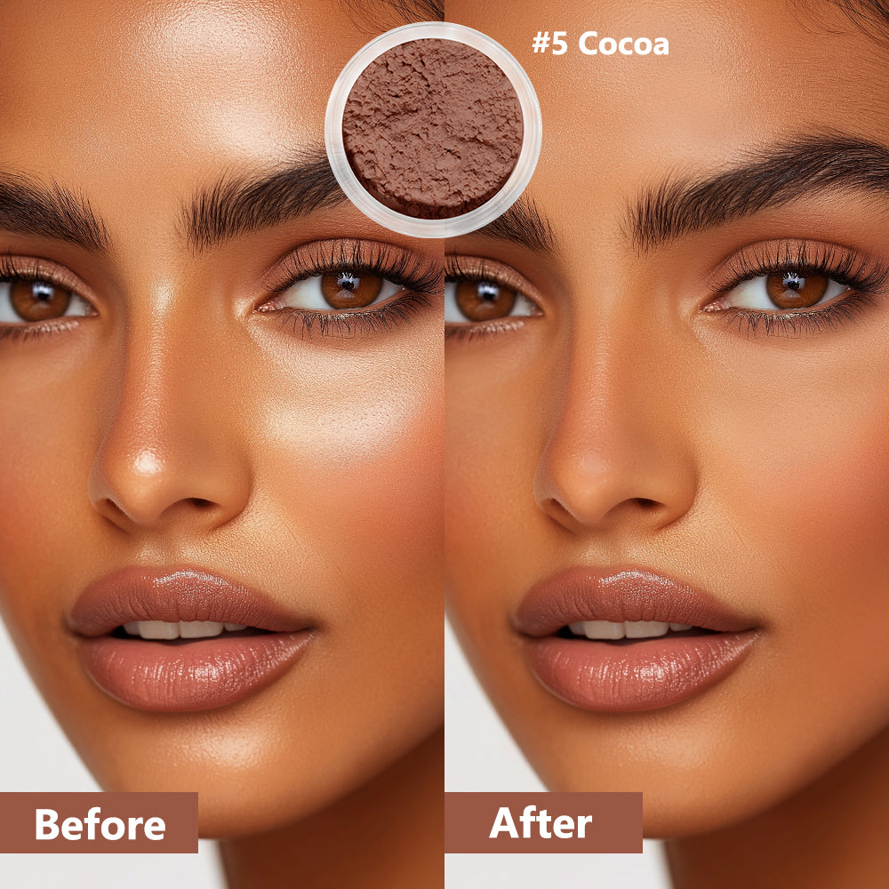 Long Lasting Bake Setting Powder and Puff Puff Pass Set 5 Colors Oil-Absorbing Matte Finish Locks Setting Face Cosmetics kimchi