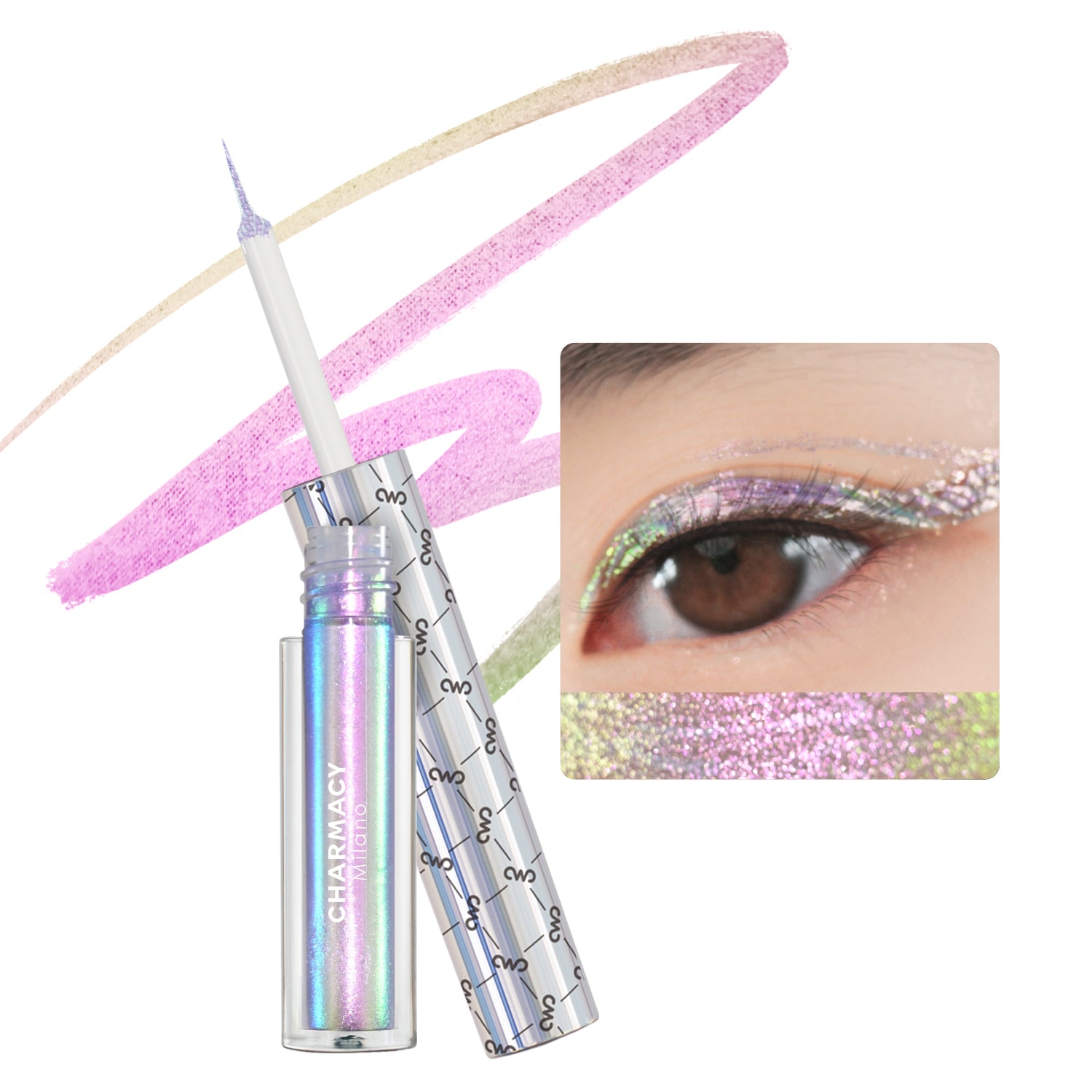 New Color Duochrome Glitter Liquid Eyeliner Waterproof Long-lasting Ultra-Fine Tip Smudge-proof Eye Liner Makeup