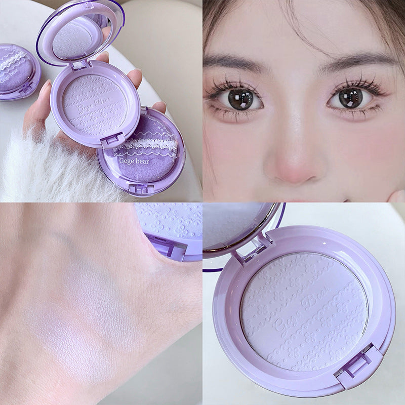Purple Translucent Setting Powder Makeup Waterproof Oil Control Natural Matte Clear White Loose Face Pressed Powder Makeup Girls