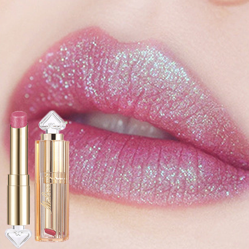 Waterproof Diamond Shimmer Matte Texture Pearlescent Glitter Velvet Lipstick 24H Long Lasting Diamond Lipstick Women Makeup 1PCS