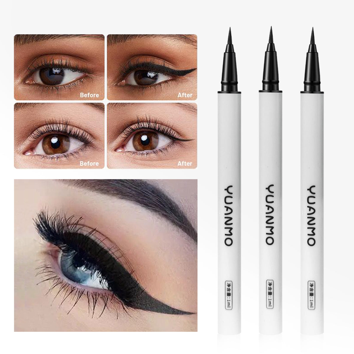 Long-lasting smooth matte finish  water-resistant and stain-resistant liquid eyeliner pen eye makeup eyeliner cosmetic product