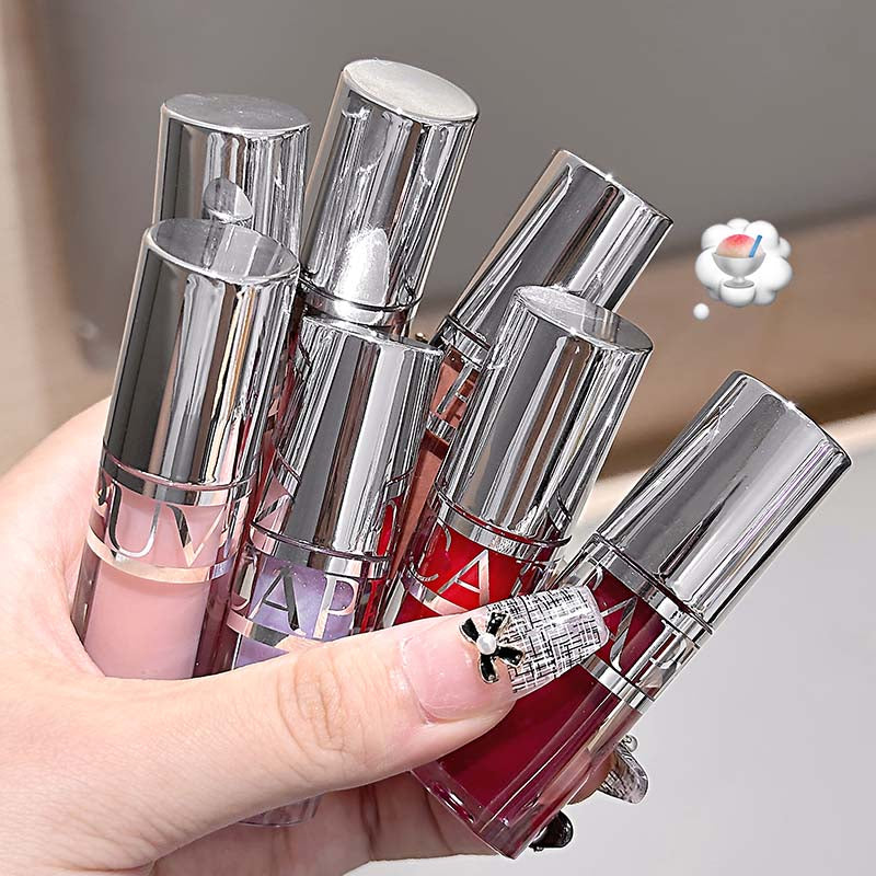 Peach Pink Jelly Water Light Glass Gloss Lip Gloss Lasting Non-stick Waterproof Lip Plumping Moisturizing Lipgloss Korean Makeup