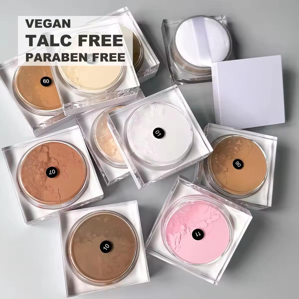 Makeup Loose Powder Custom Logo Talc Tree Paraben Free Vegan Setting Powder High Quality Cosmetics Wholesale Bulk 16pcs