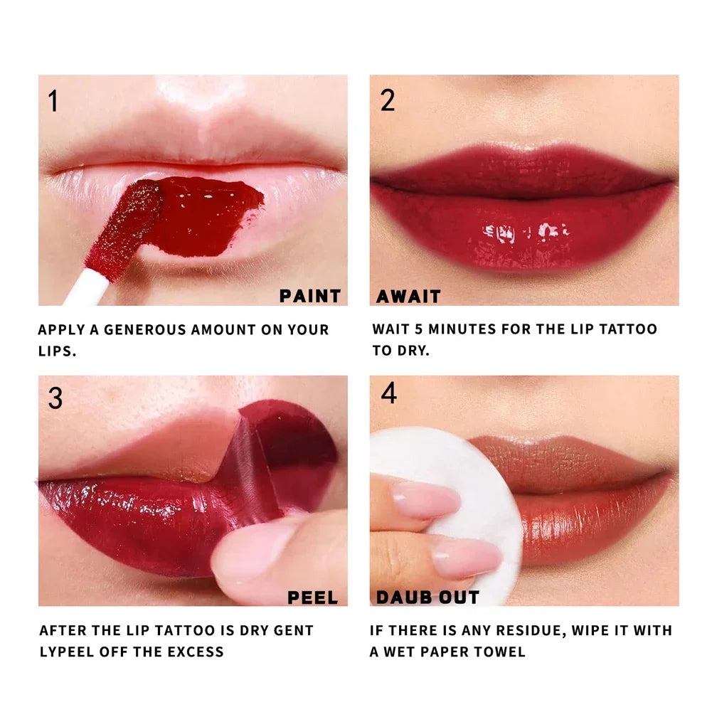Matte Lip Liner Peel Off Tattoo Lipgloss Waterproof Velvet Lip Tint Red Brown Not Easy Fade Lip Stain Outline Contour Cosmetic