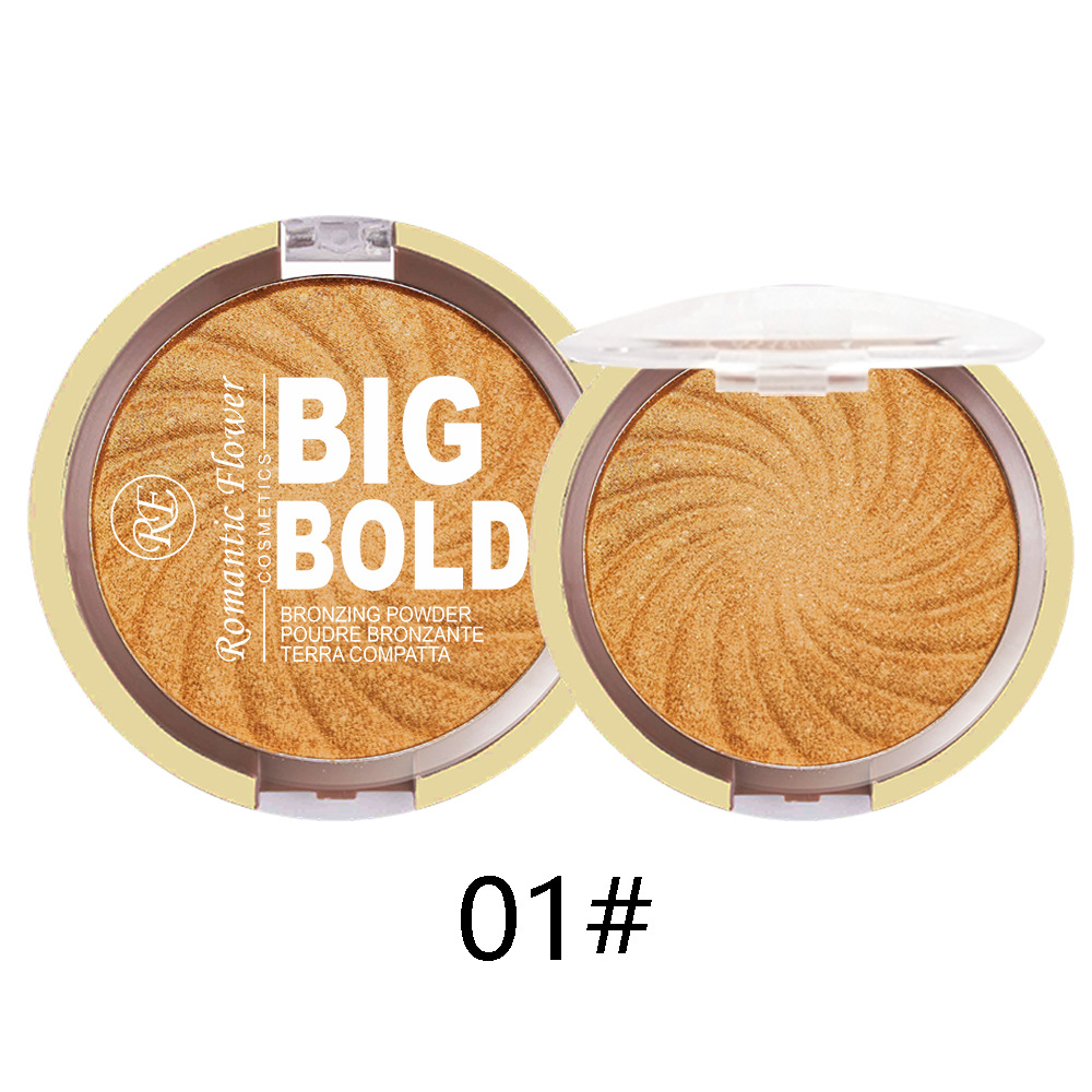 3-color powder brightens the face  bronze color pressed powder  waterproof and high gloss makeup  brightening wheat pearl powder