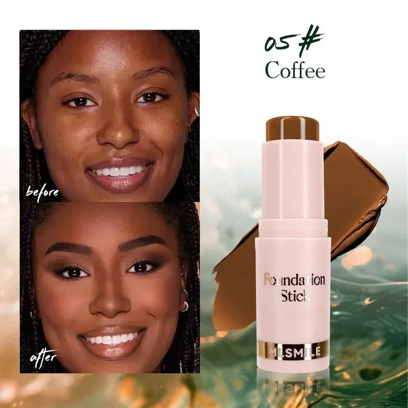 Face Makeup Stick Foundation Cream 6 Color Moisturizing Full Coverage Dark Skin Tone Natural Matte Concealer Professional Makeup