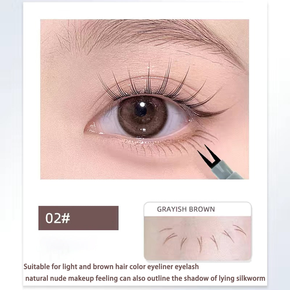 Double-claw eyeliner extremely thin two-claw lower eyelashes eyeliner liquid pen is waterproof  non-smudge and sweat-proof