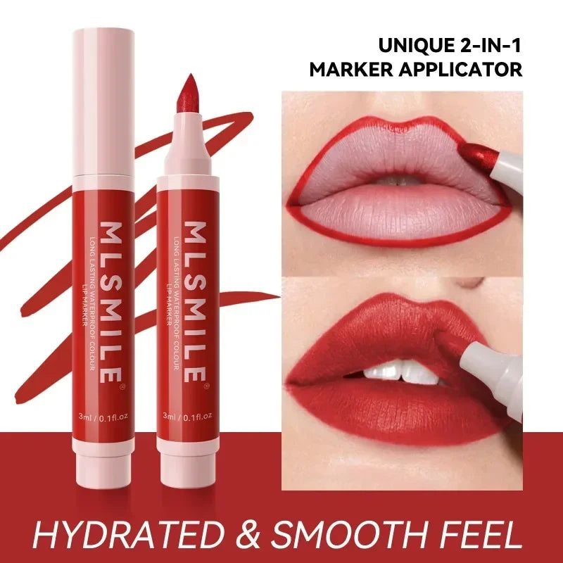 Hydrating Waterproof Lip Stain Matte Lip Liner Marker Pen Lipstick Lasting Colour Lipstick Contour Pen with A Natural Effect