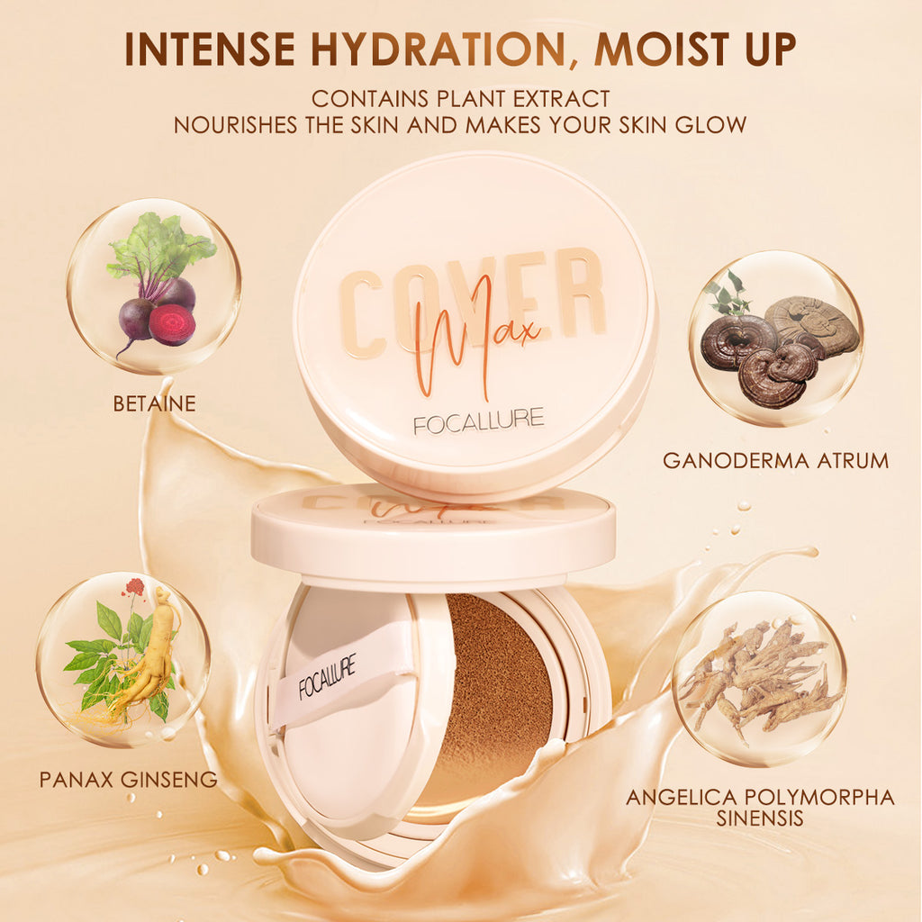 BB Cushion Cream Full Coverage Oil-control Foundation Waterproof Long Lasting Flawless Finish Makeup Air Cushion