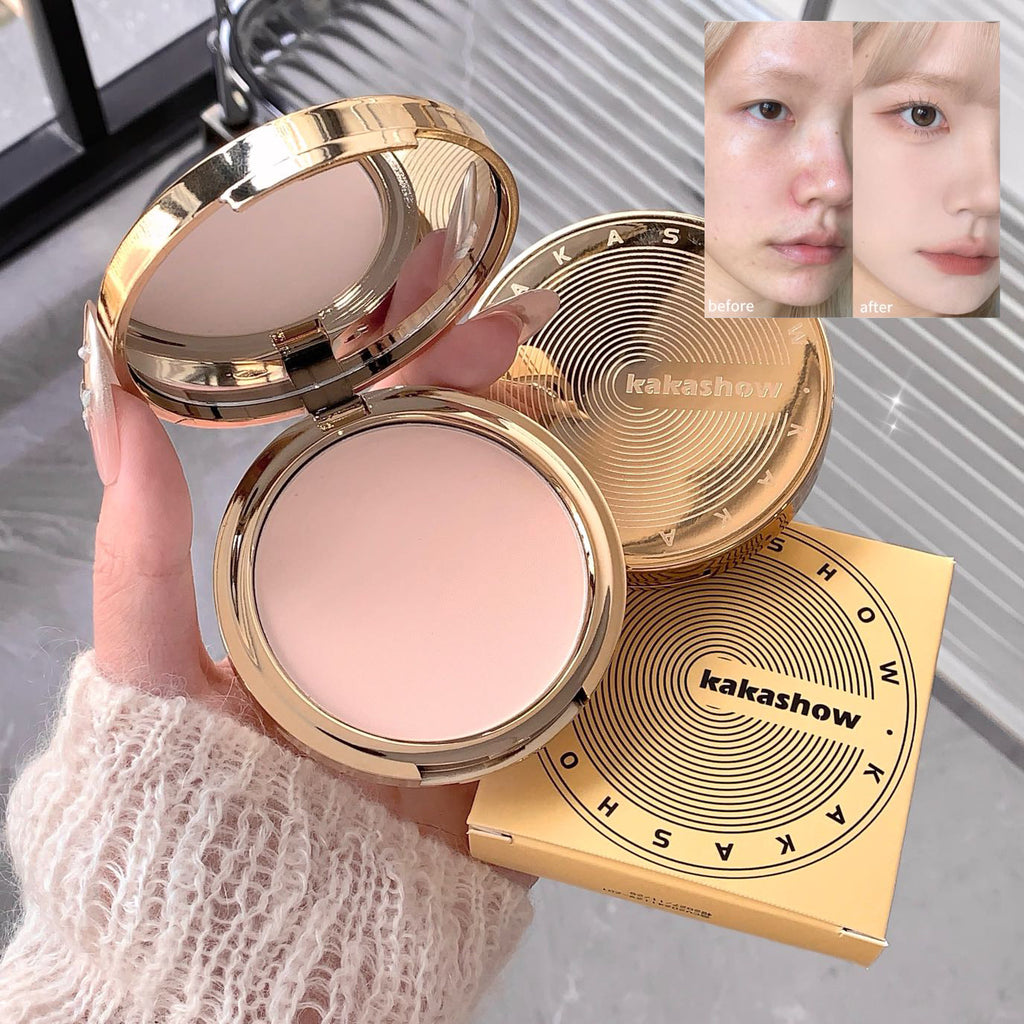 Pressed Powder Waterproof Transparent White Brighten Oil Control Concealer Natural Face Makeup Matte Setting Powder Cosmetics
