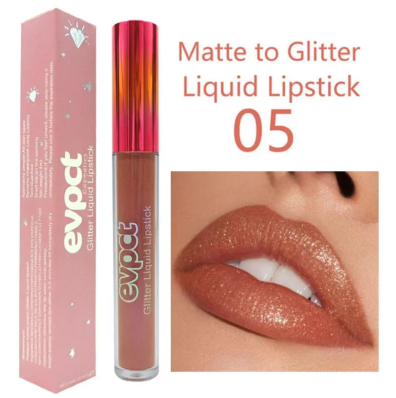 Waterproof Diamond Shimmer Glitter Lip Gloss 15 Colors Matte Glitter Liquid Lipstick Diamond Pearl Colour Lip Gloss Sexy