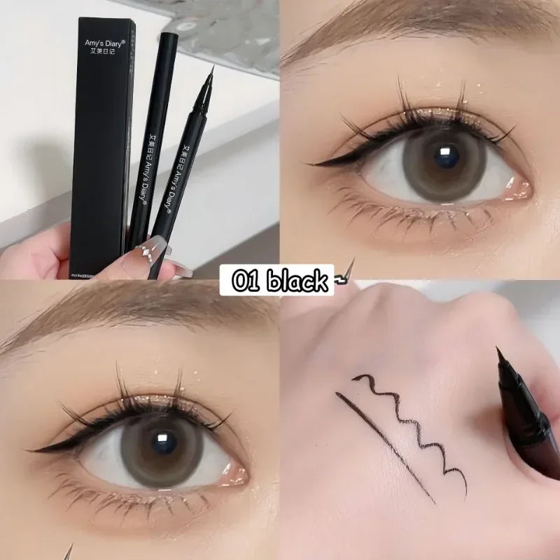 Ultra-fine Matte Liquid Eyeliner Pencil Waterproof Quick Drying Black Brown Lying Silkworm Lower Eyelash Eye Makeup Eyeliner 1pc