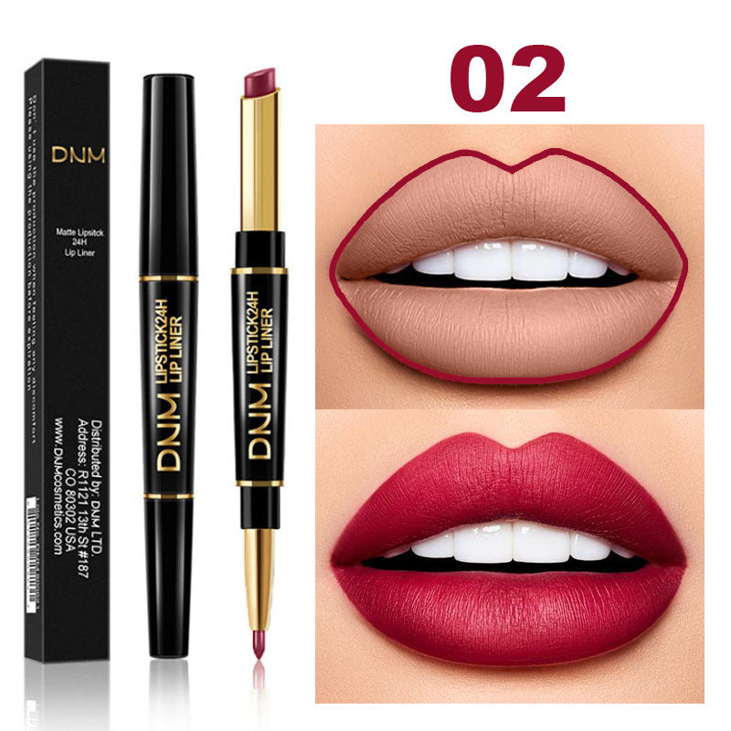 12 Colors Matte Lipstick Lip Liner 2 In 1 Lasting Makeup Double Head Lipliner Lip Stain Durable Waterproof Lip Cosmetic Tool