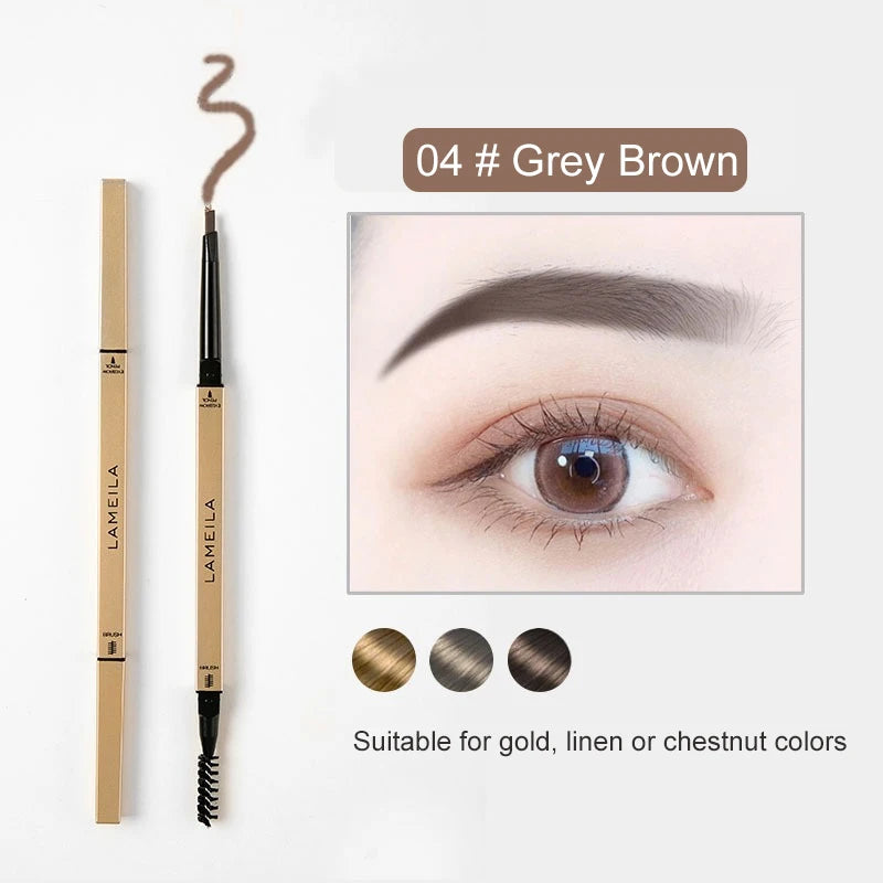 5 Color Waterproof Matte Eyebrow Pen Makeup Double Head Long Lasting Brown Non-Smudged Eye Brow Pencil Tint with Brush Cosmetics