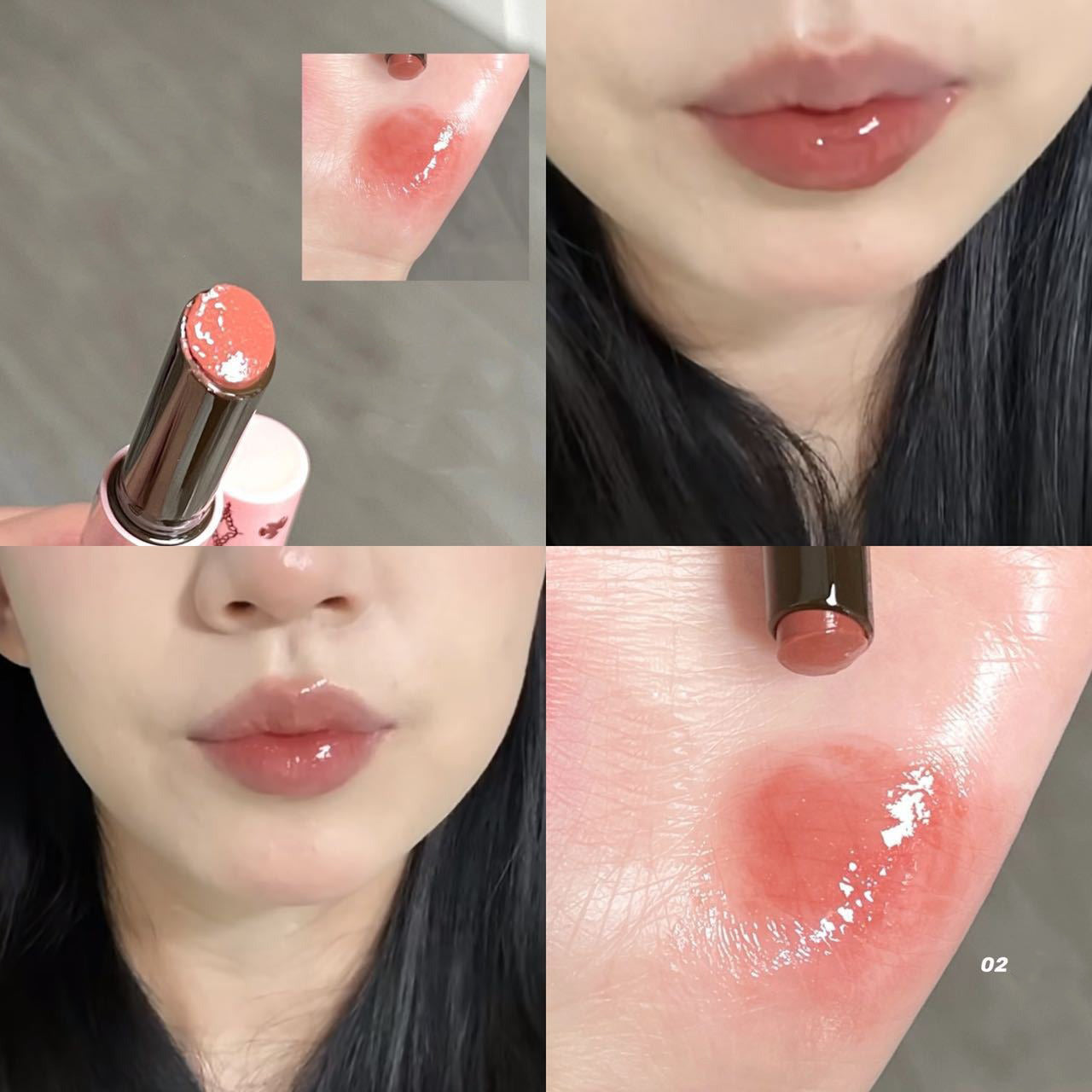 Mulberry Purple Shimmer Lip Jelly Pen Moisturizing Mirror Water Light Solid Lip Gloss Film-forming Non-Fading Gloss Lip Glosses