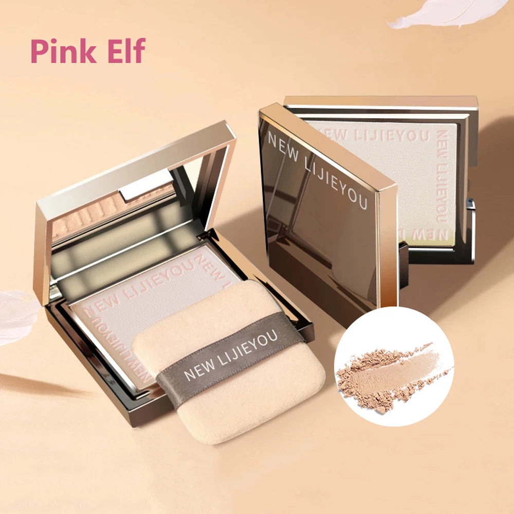 Waterproof powder with mirror  durable makeup full face coverage compact powder cosmetics base 3 colors