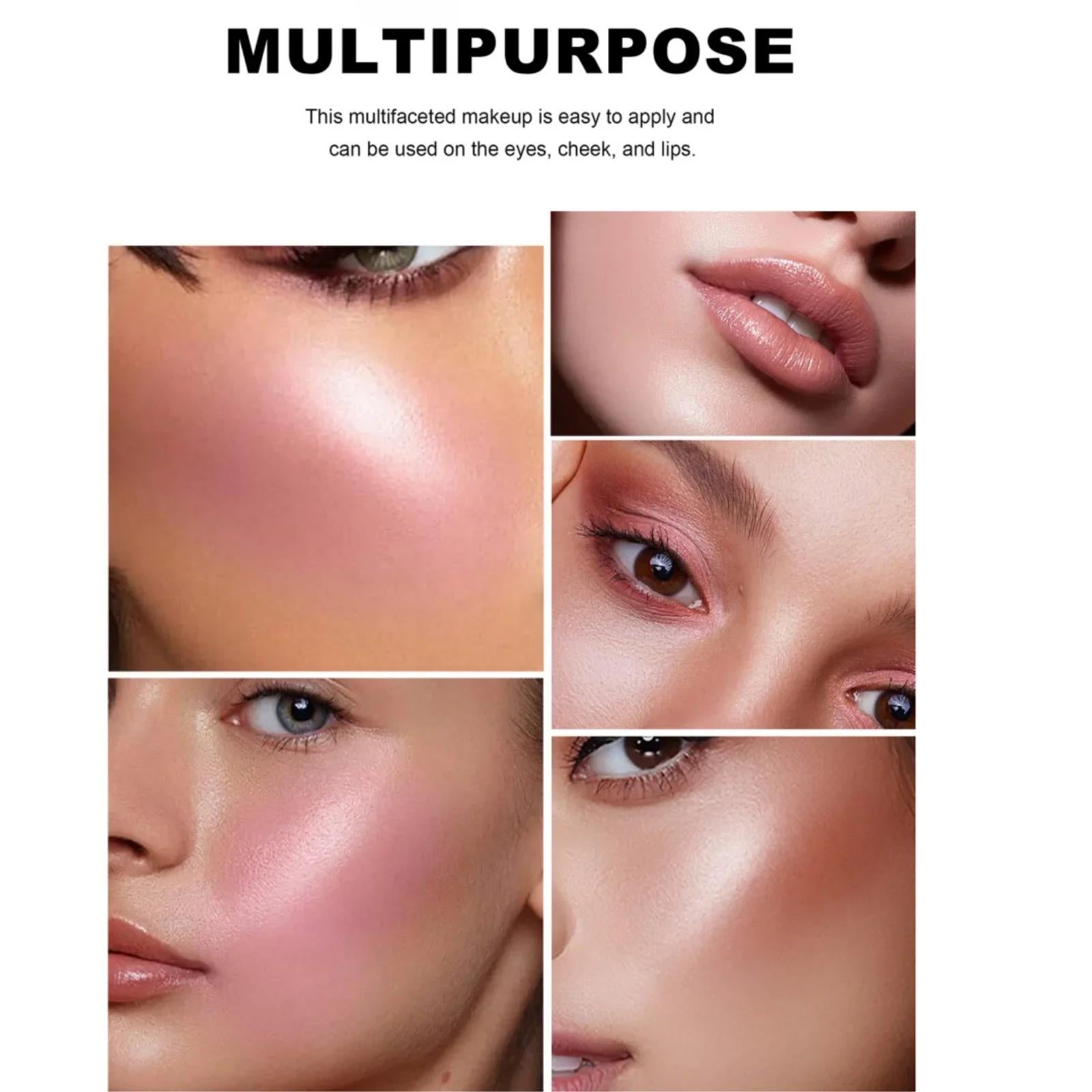 Velvety Sandwich Blush Highlighter Stick Long Lasting Rouge Tint Cream For Cheeks Lips Eyes Easy Blend Natural Look