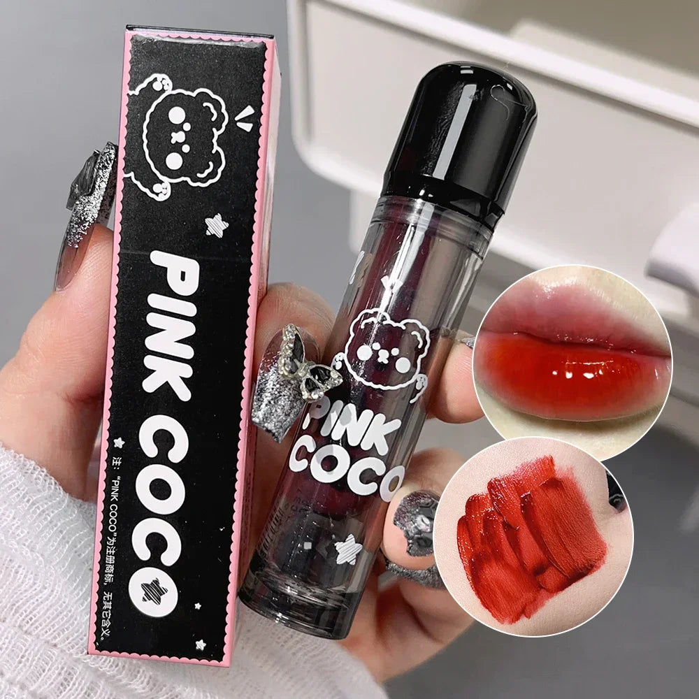 Moisturizing Mirror Lip Glaze Dark Red Brown Non Greasy Water Light Lip Gloss Long-Lasting Non-stick Cup Lightly Liquid Lipstick