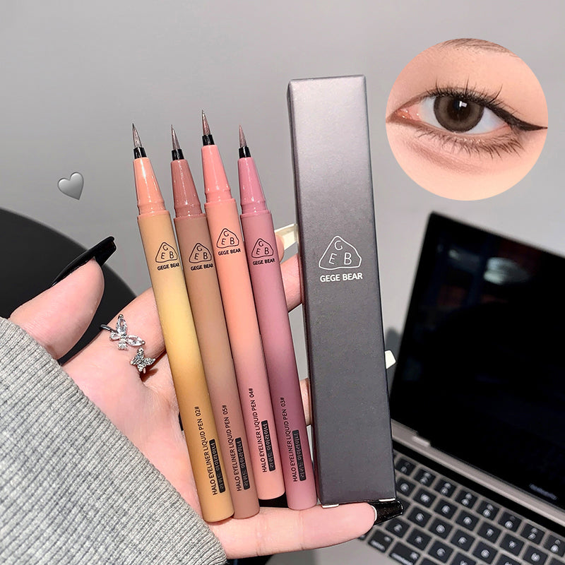 1pc Waterproof Quick Dry Liquid Eyeliner Pen Ultra-fine Matte Sweatproof Beauty Eye Makeup Black/Brown Eye Liner Lying Silkworm