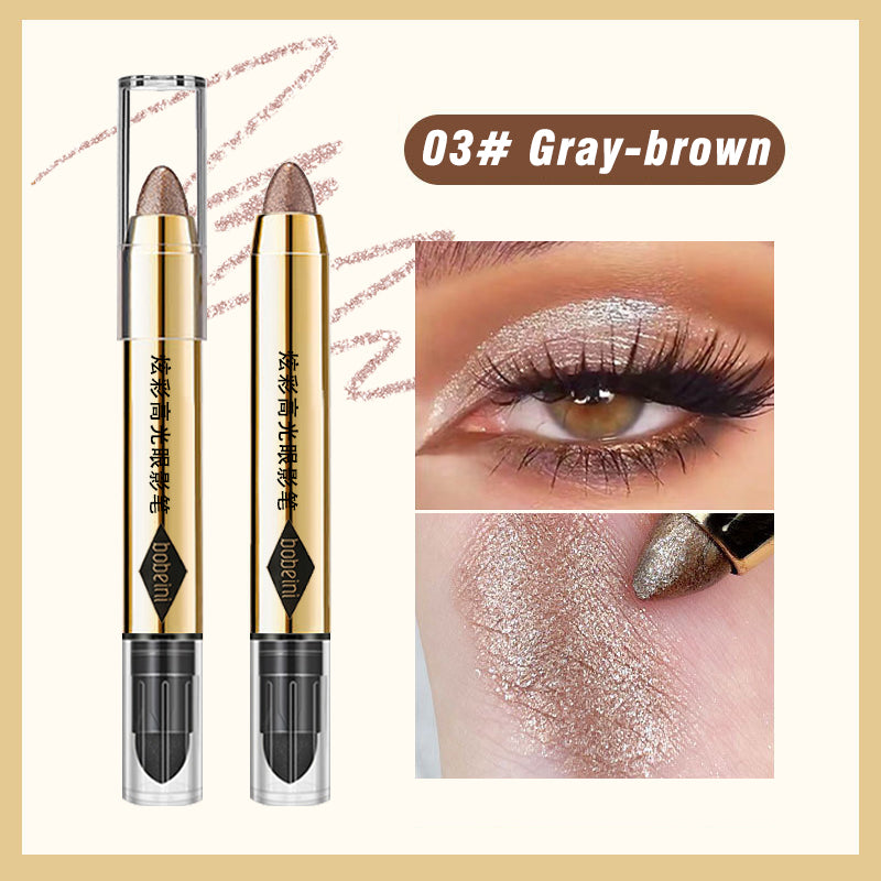 Dual-Ended Highlighter Eyeshadow Pencil – Shimmering  Brightening  Long-Lasting  Non-Smudge  Pearlescent Glow Stick for Makeup