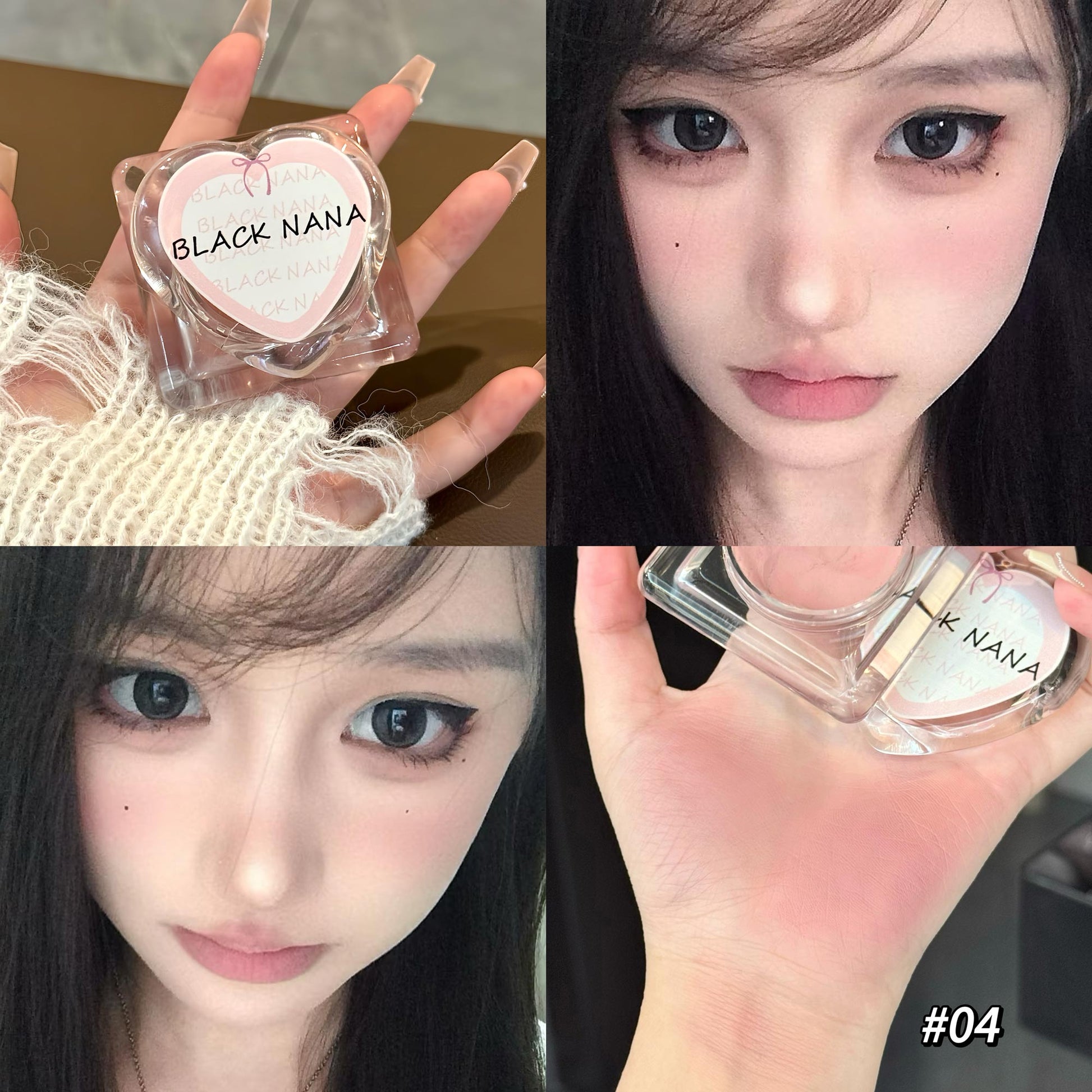 Love Heart Blush Cream  Fine Texture Natural Color Blush Cream for Brightening Special Packaging Design