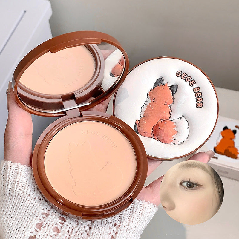Cute Silky Matte Press Powder Makeup Setting Brightening Oil-Control Full Coverage Makeup Foundation Concealer Honey Powder
