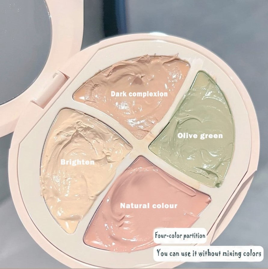 Four-color concealer   cover dark eye circles   acne wrinkles  matte moisturizing   brightening makeup products