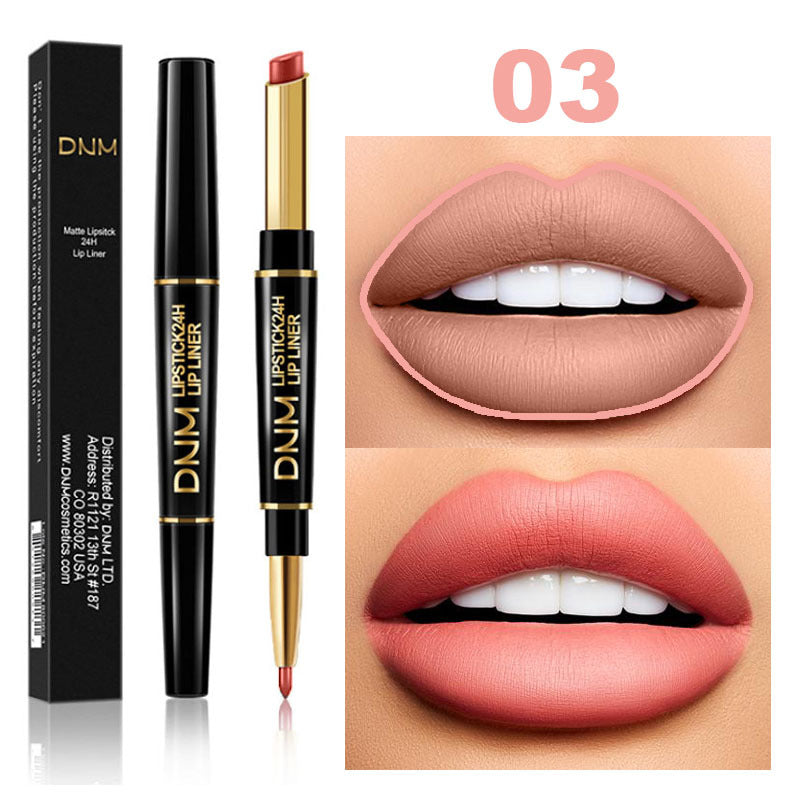 12 Colors Matte Lipstick Lip Liner 2 In 1 Lasting Makeup Double Head Lipliner Lip Stain Durable Waterproof Lip