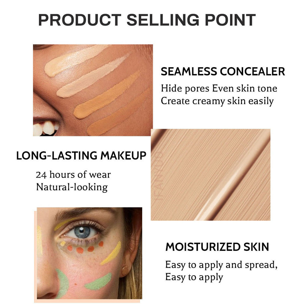 Waterproof Liquid Concealer Oil-control Lasting Cover Dark Circle Tattoo Acne Natural Full Coverage Lightweight Concealer Makeup