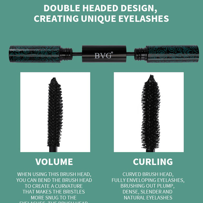 2 IN 1 Mascara Eyelashes Extension Lengthens Waterproof Volume Long Lasting Black Silk Fiber Mascara Female Makeup Cosmetic