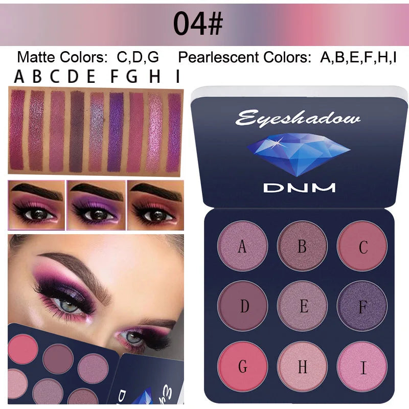 9 Colors Nude Eyeshadow Powder Makeup Palette Matte Shimmer Eye Pigmented Powder Make Up Warm Earth Color Eyeshadow