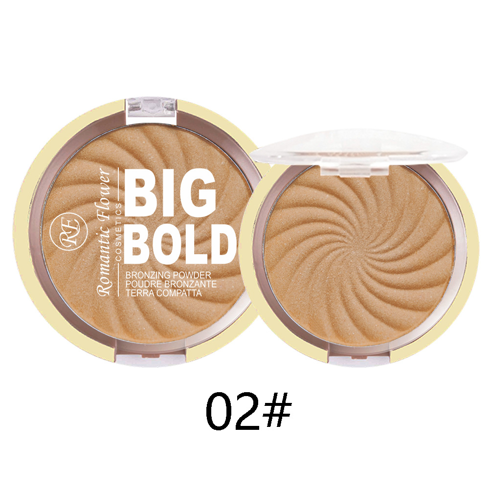 3-color powder brightens the face  bronze color pressed powder  waterproof and high gloss makeup  brightening wheat pearl powder