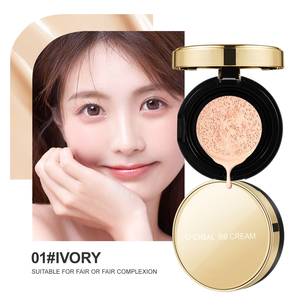 BB Cream Air Cushion Whitening Fuller Coverage Waterproof Long-lasting Concealer Cushion Compact With Puff Face Makeup