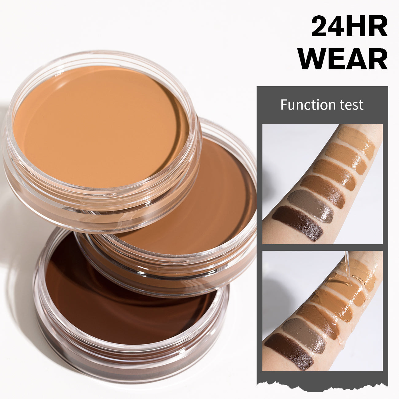 Waterproof Foundation Full Coverage Oil-control Matte Velvet Nourishing Flawless Cream Foundation  0.7oz Cream Bronzer Makeup