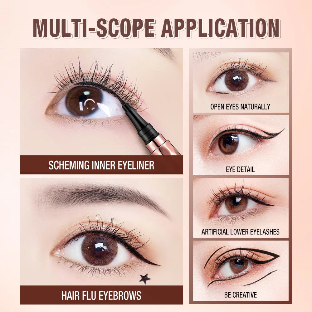 Black Slim Line Eyeliner Pencil Easy To Draw Waterproof Eye Liner Pen Long Lasting Quick Dry Liquid Eyeliners