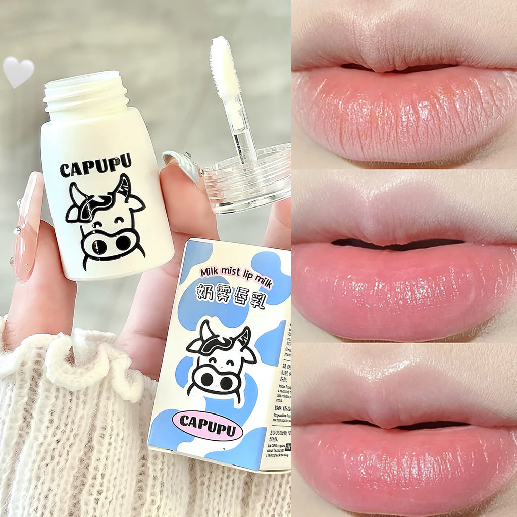 Natural Milk Flavor Moisturizing Lip Balm Cream Transparent Jelly Lipstick Lips Plumper Autumn and Winter Lips Care Serum Primer