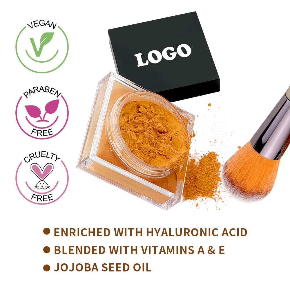 Loose Setting Powder Face Makeup Foundation Vegan Cosmetics Natural Pink Package Matte Compact Powder Loose Setting Powder Face Makeup Foundation Vegan Cosmetics Natural Pink Package Matte Compact Powder Custom Logo