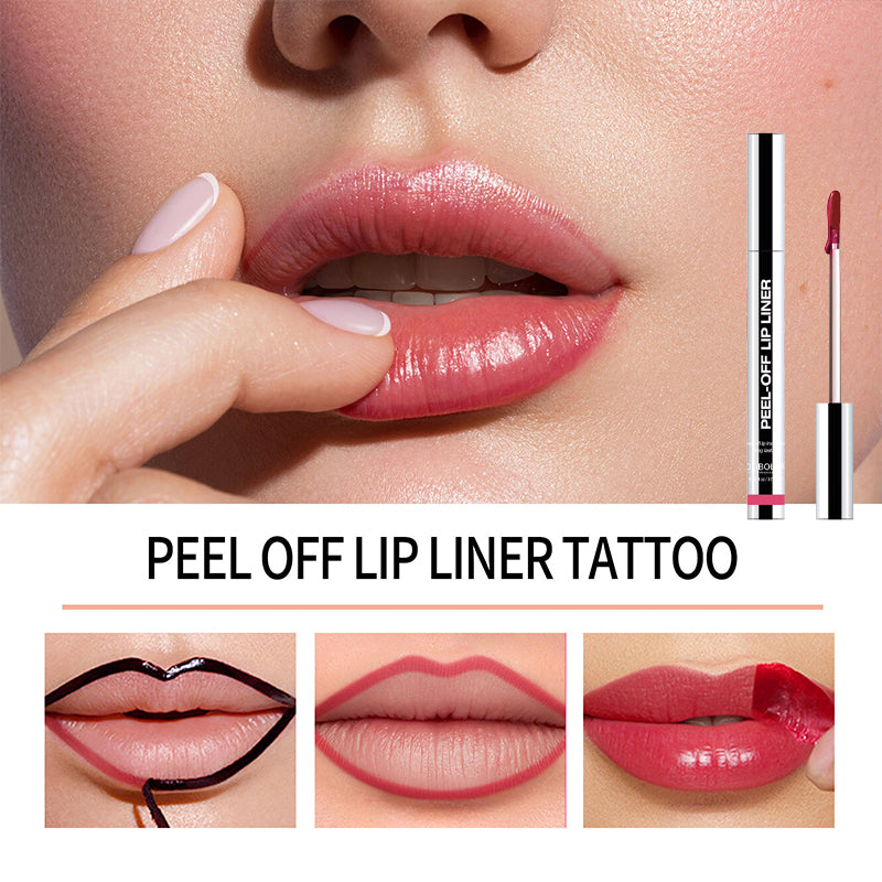 Lip Liner Waterproof Peel Off Tattoo Lip Gloss Waterproof Long Lasting Matte Lip Tint Brown Contour Tear-off Lips Stain